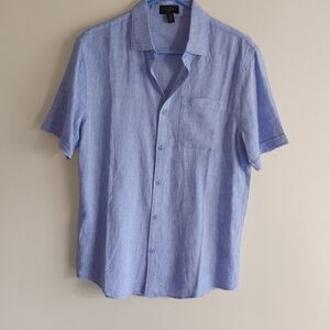 Magaschoni Light Blue Casual Button Down Shirt